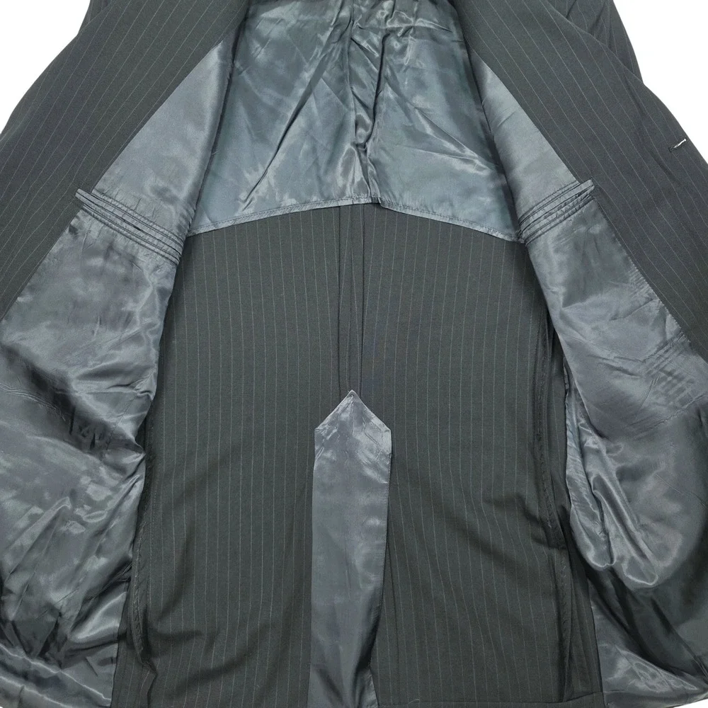 Vtg Brooks Brothers Makers Pinstripe Wool Brooksease‎ Blazer 41L Navy Sport Coat